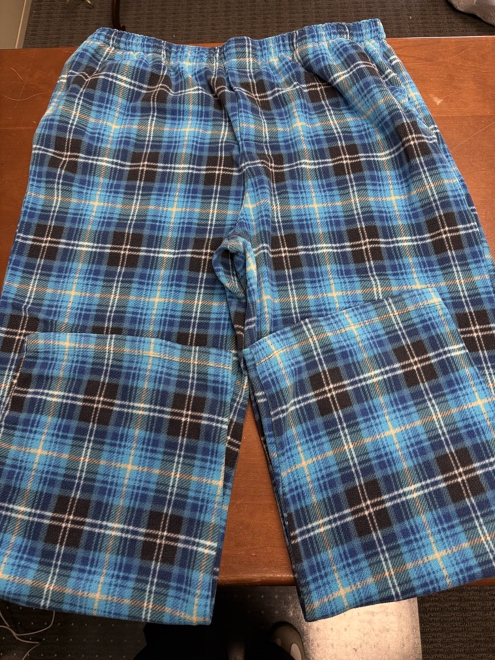 SKIMS Blue and Black Plaid Men’s Pajama Bottoms